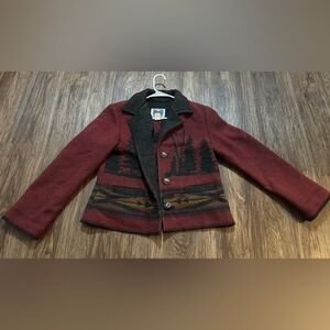 Vintage Wooded River Wool Blend Western Moose Crop Cowgirl Jacket SM